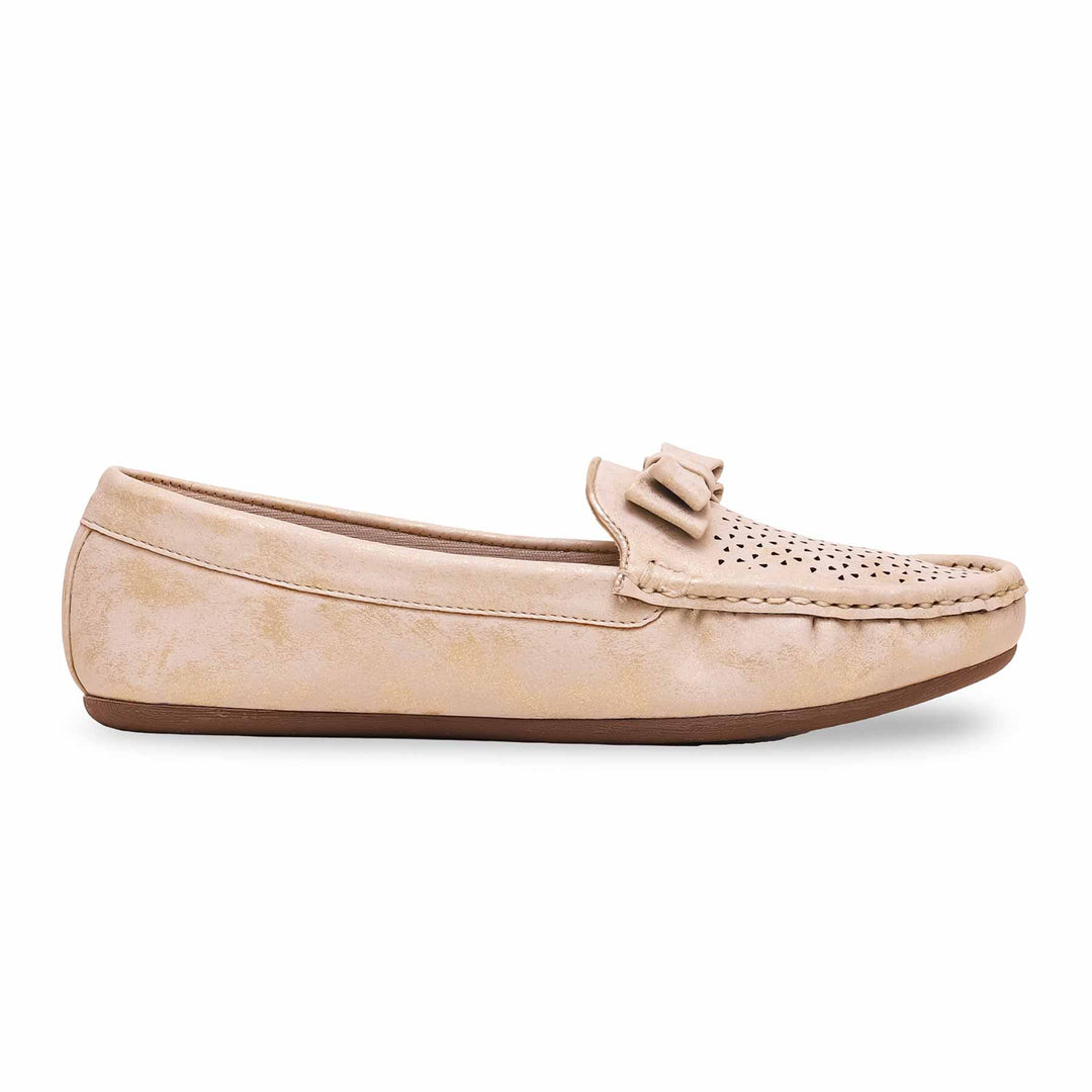 Beige Textured Moccasin