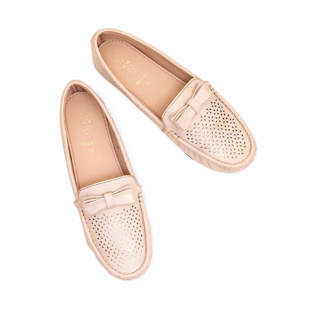 Beige Textured Moccasin